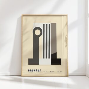 bauhaus print neutral tones geometric design 2