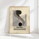 bauhaus print neutral tones geometric design 3