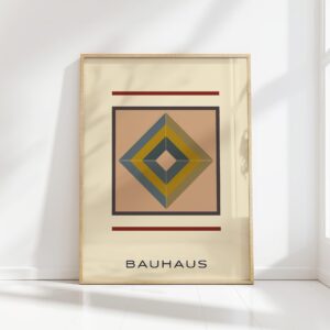 bauhaus print neutral tones geometric design