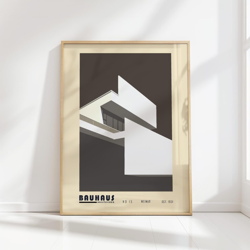 bauhaus print neutral tones geometric design 4