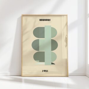 bauhaus print neutral tones geometric design 5