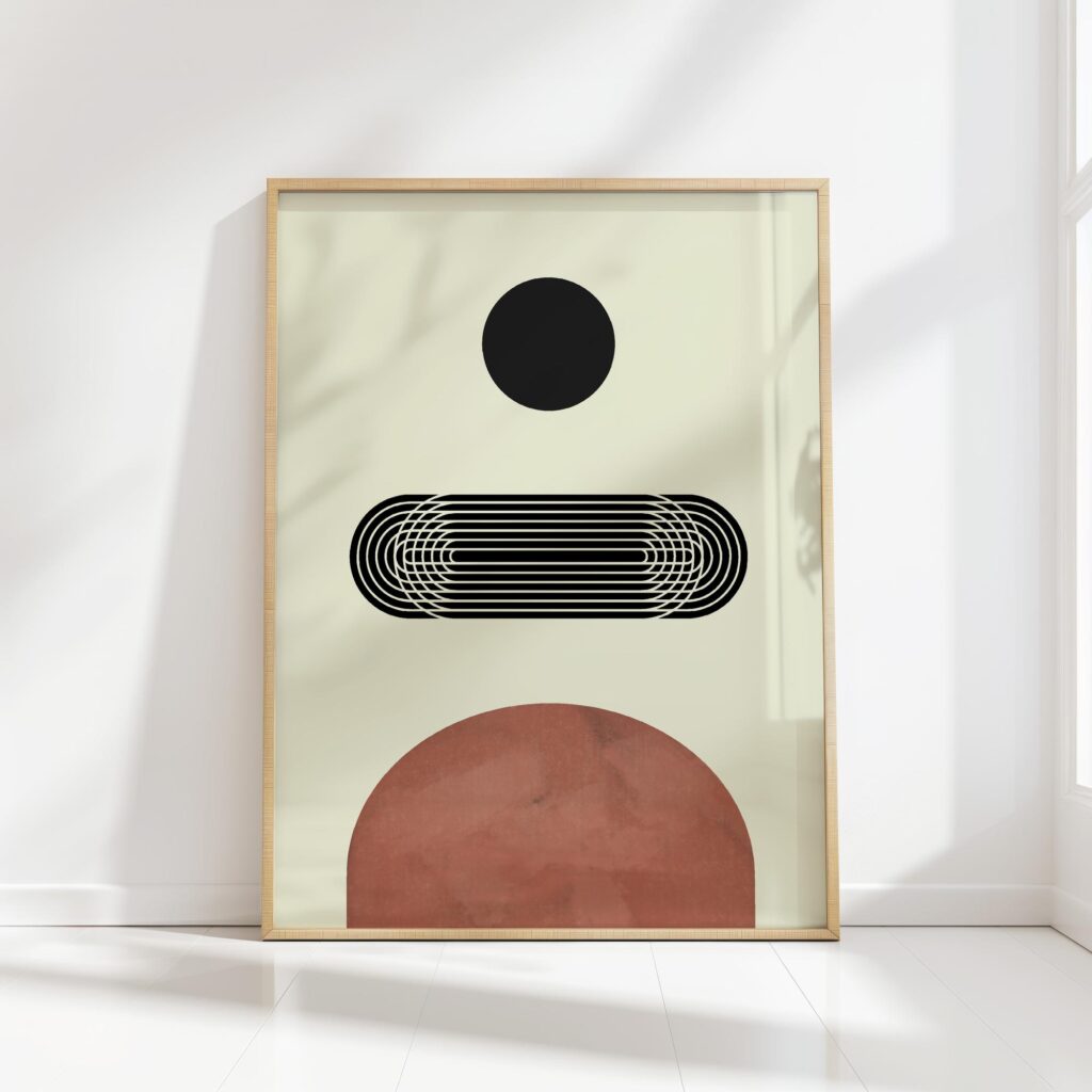 bauhaus print neutral tones geometric elegance