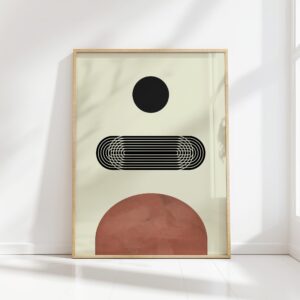 bauhaus print neutral tones geometric elegance