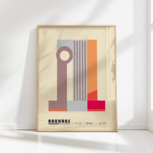 bauhaus print neutral tones geometric elements