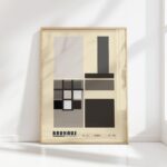 bauhaus print neutral tones geometric forms