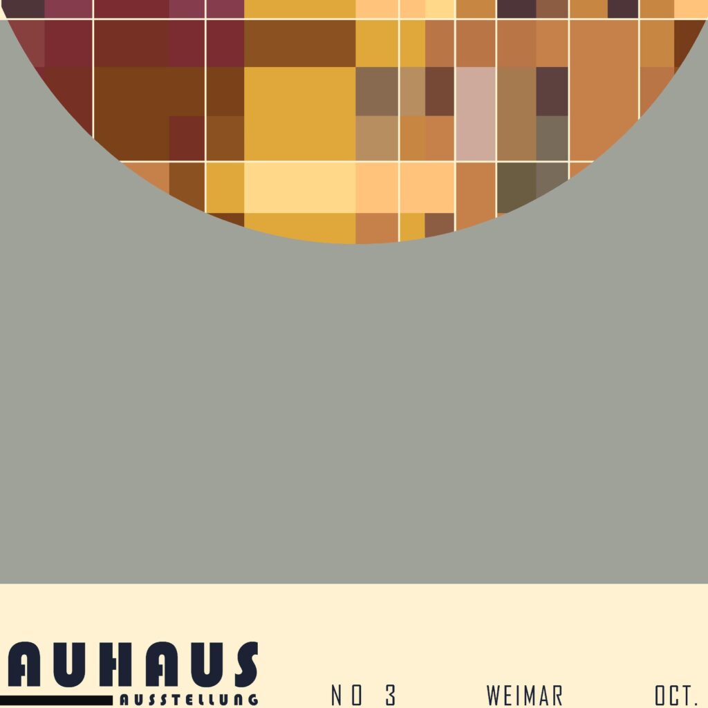 bauhaus print neutral tones geometric grid design 4