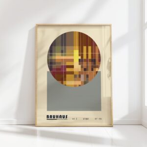 bauhaus print neutral tones geometric grid design 8
