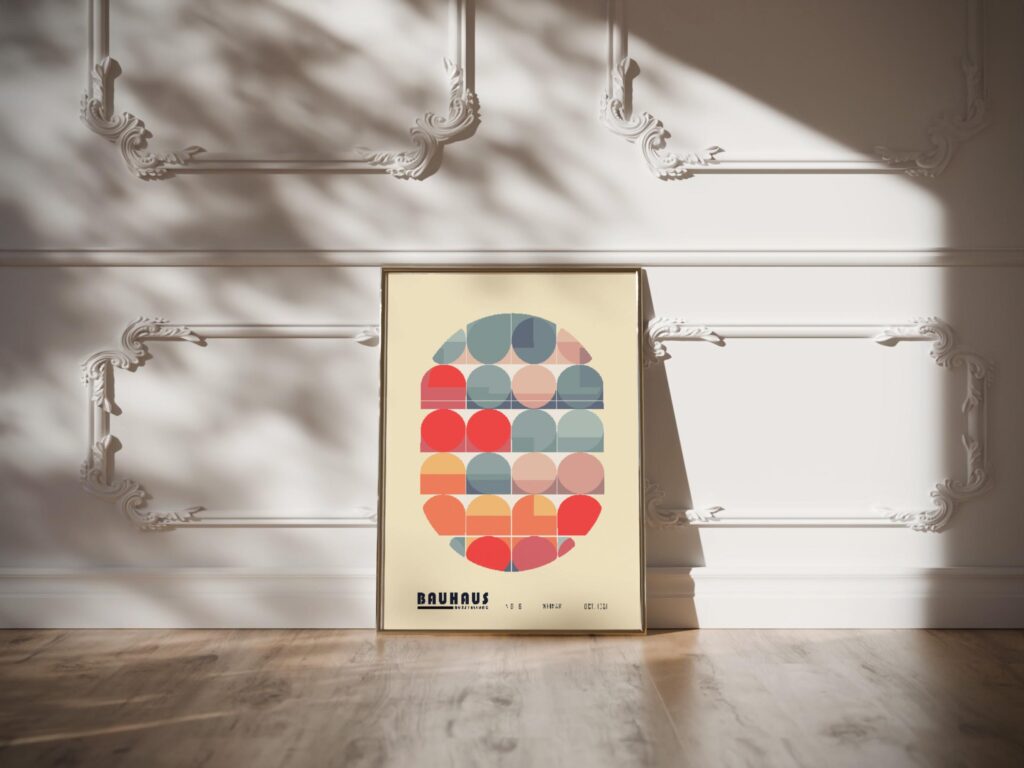 bauhaus print neutral tones geometric harmony