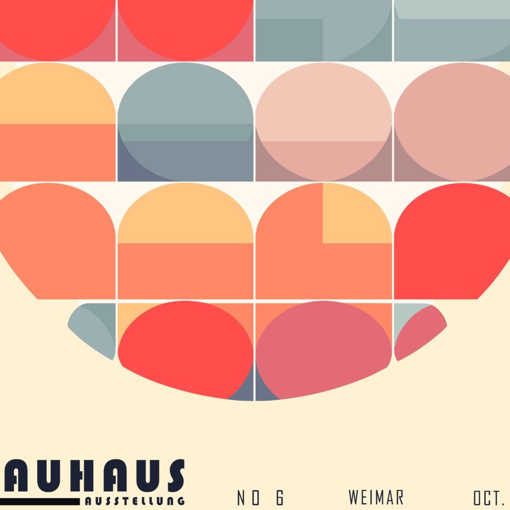 bauhaus print neutral tones geometric harmony 4