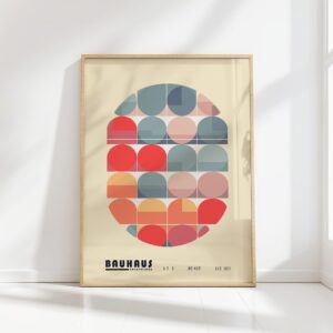 bauhaus print neutral tones geometric harmony 8