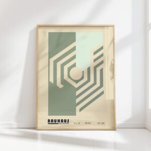 bauhaus print neutral tones geometric layer design