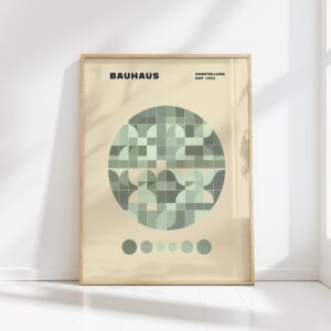 bauhaus print neutral tones geometric pattern 2