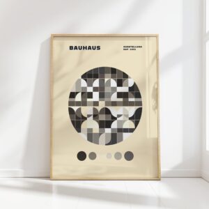 bauhaus print neutral tones geometric pattern
