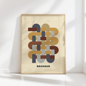 bauhaus print neutral tones geometric pattern 4