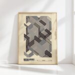 bauhaus print neutral tones geometric pattern 5