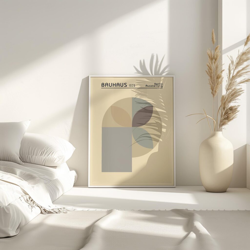 bauhaus print neutral tones geometric shapes 15