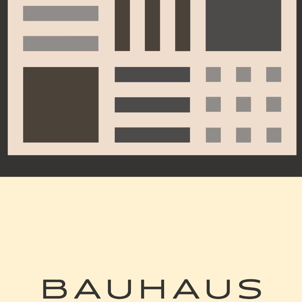 bauhaus print neutral tones geometric shapes 20