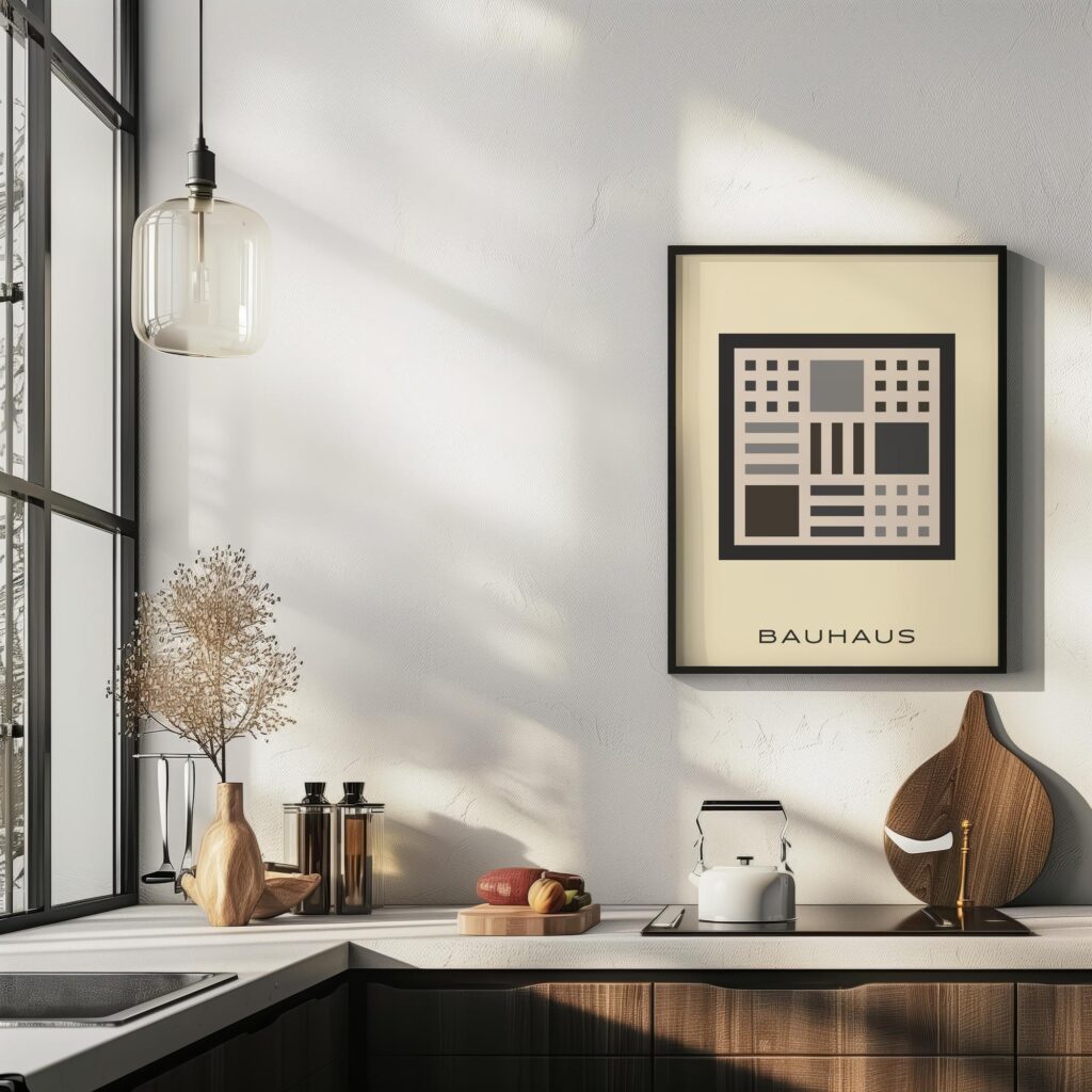 bauhaus print neutral tones geometric shapes 21