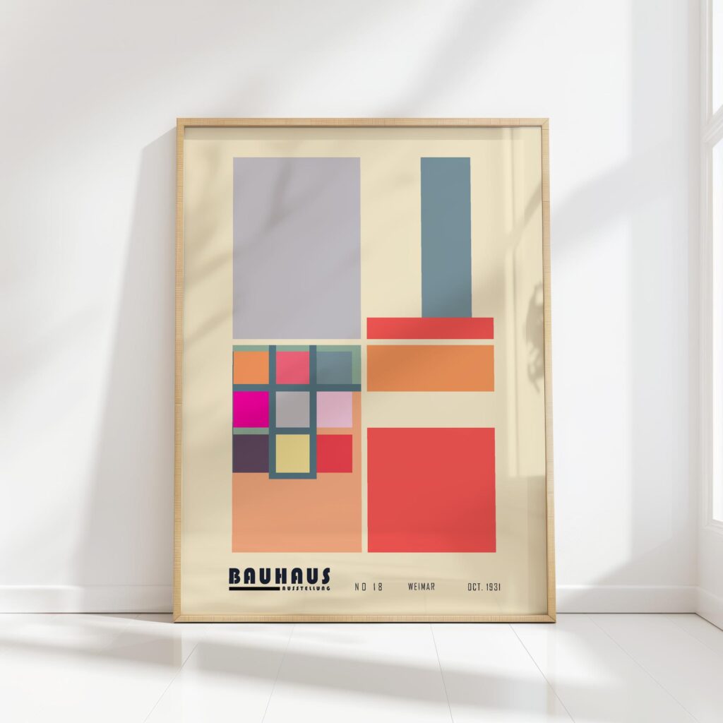 bauhaus print neutral tones geometric shapes 25