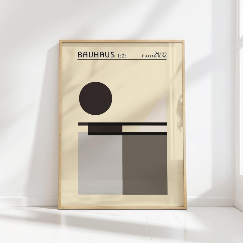 bauhaus print neutral tones geometric shapes 27