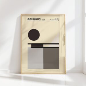 bauhaus print neutral tones geometric shapes 27