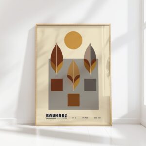 bauhaus print neutral tones geometric shapes 31