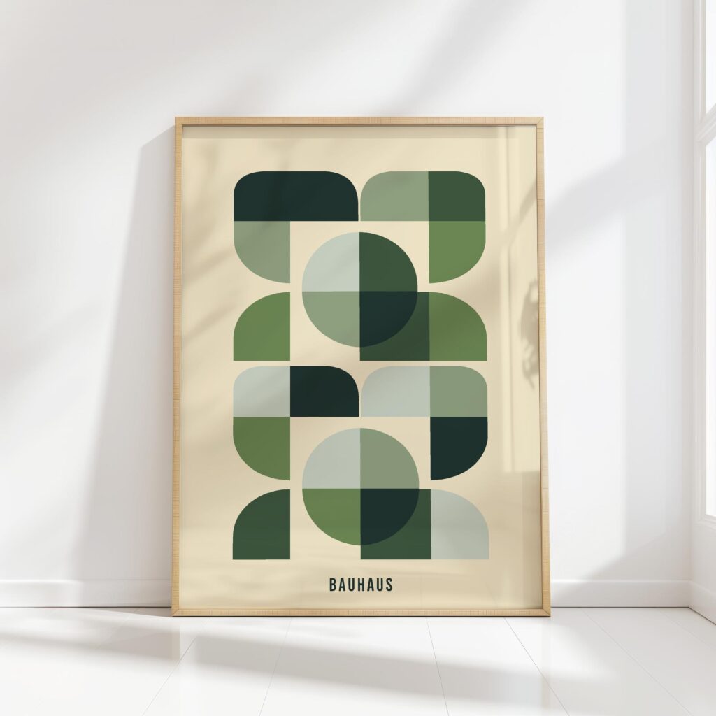 bauhaus print neutral tones geometric shapes 34