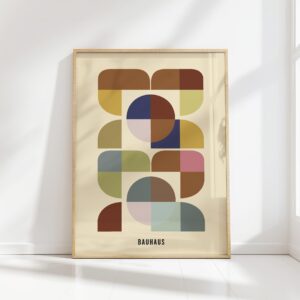 bauhaus print neutral tones geometric shapes 35
