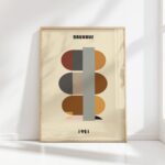 bauhaus print neutral tones geometric shapes 37