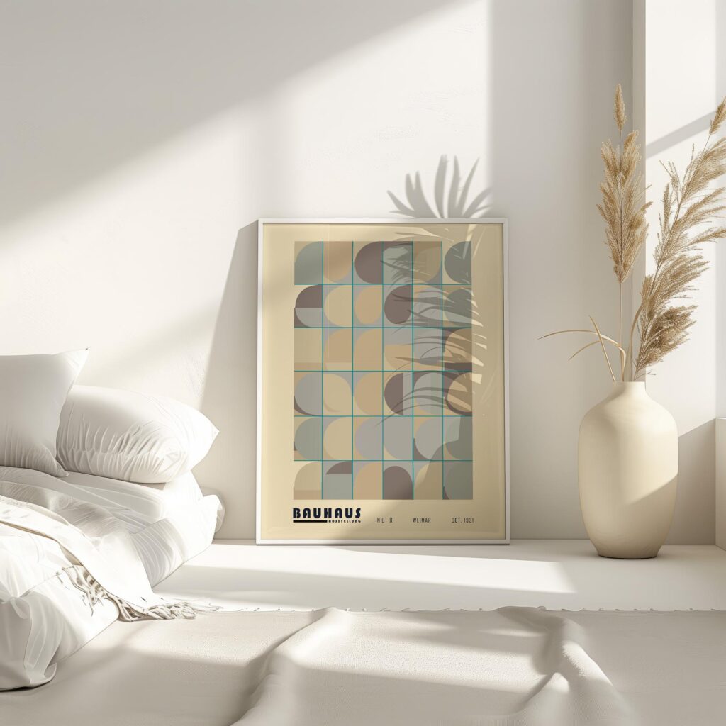 bauhaus print neutral tones geometric shapes 7