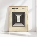 bauhaus print neutral tones geometric shapes design