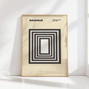 bauhaus print neutral tones geometric shapes design