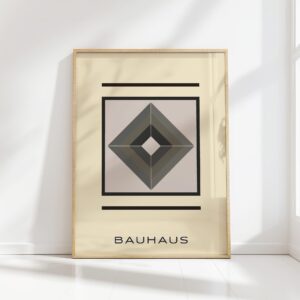 bauhaus print neutral tones geometric symmetry