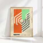 bauhaus print orange geometric minimal design