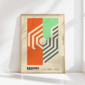 bauhaus print orange geometric minimal design