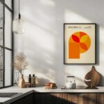 bauhaus print orange tone geometric composition 5