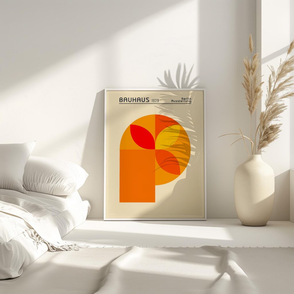 bauhaus print orange tone geometric composition 7