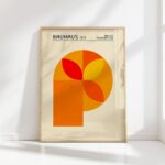 bauhaus print orange tone geometric composition 8