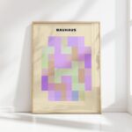 bauhaus print pastel geometric blocks design