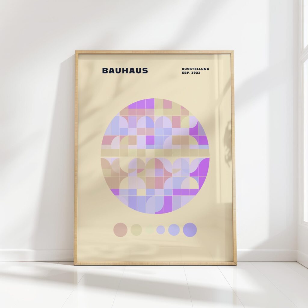 bauhaus print pastel geometric circle design