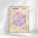 bauhaus print pastel geometric circle design