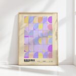 bauhaus print pastel geometric circles and squares