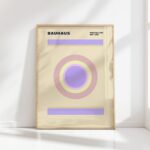 bauhaus print pastel geometric concentric circles