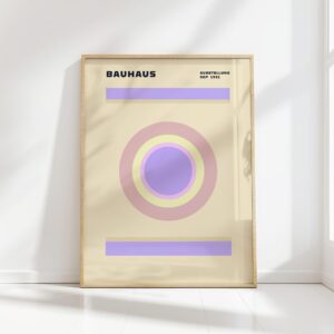 bauhaus print pastel geometric concentric circles