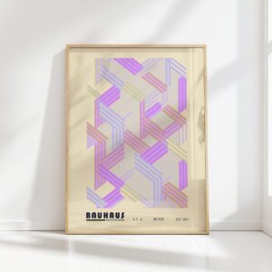 bauhaus print pastel geometric illusion artwork
