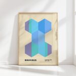 bauhaus print pastel geometric minimalist artwork