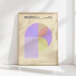 bauhaus print pastel geometric overlay design