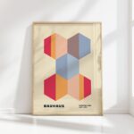bauhaus print pastel geometric shapes design