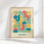 bauhaus print pastel geometric shapes design 3