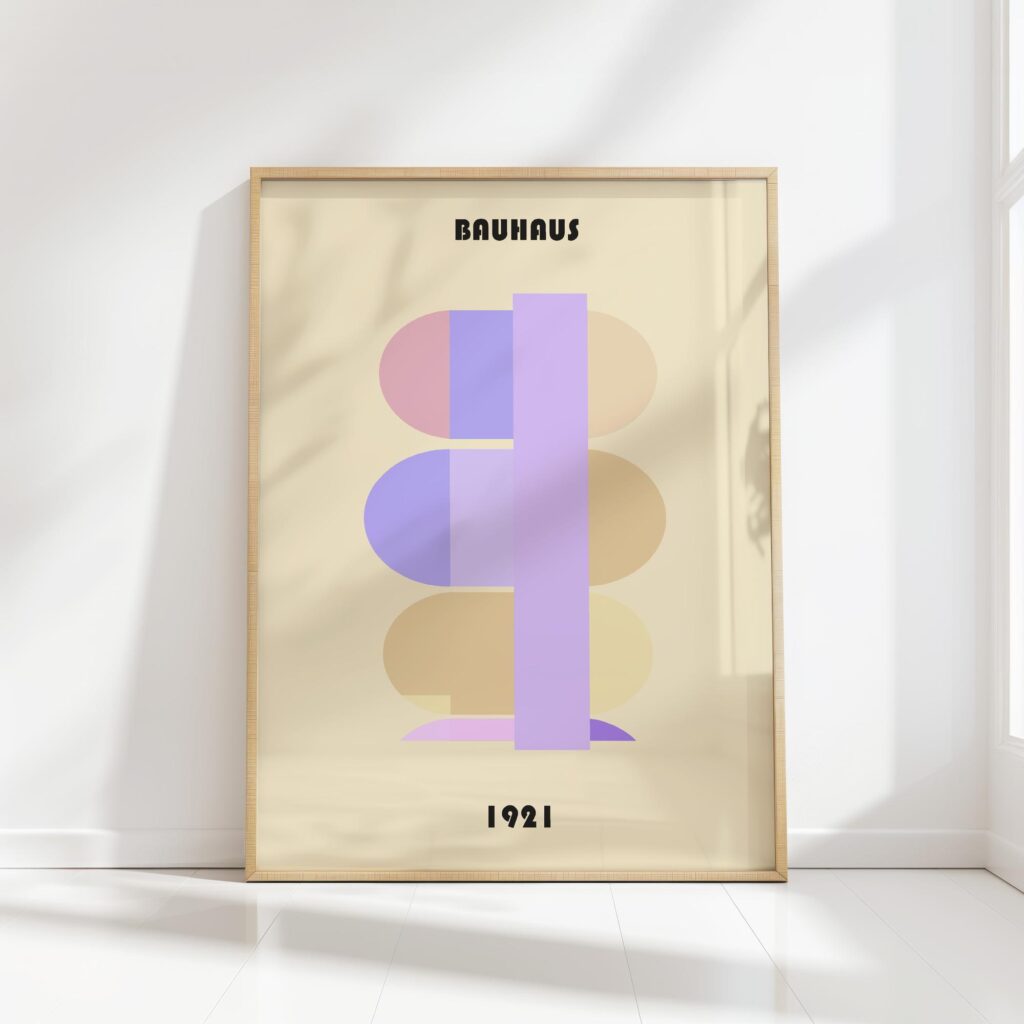 bauhaus print pastel geometric shapes design 4